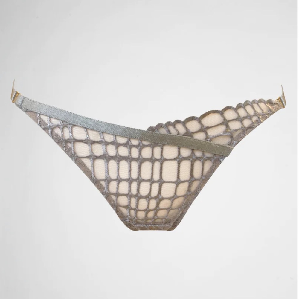 ISO Bordelle Sisi Strap Thong in Platinum, Small or Medium